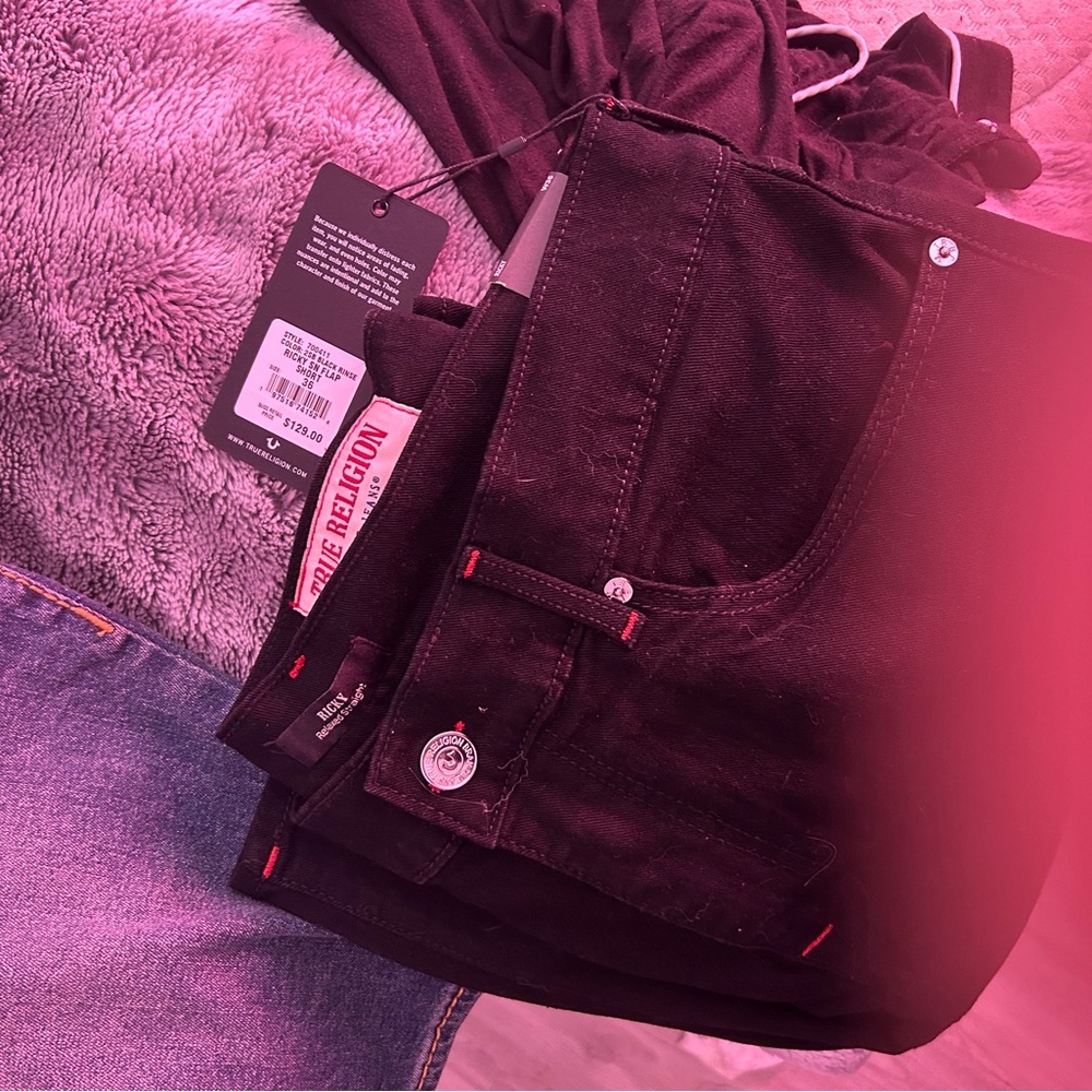 True Religion Dark Denim with Red Stitching